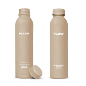Buy 2-pack of bamboo natural FLOW® biodegradable water bottle — sleek, minimalist design made from plant-based material.